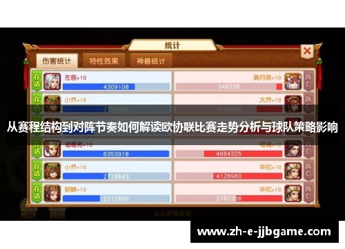 从赛程结构到对阵节奏如何解读欧协联比赛走势分析与球队策略影响 从赛程结构到对阵节奏如何解读欧协联比赛走势分析与球队策略影响